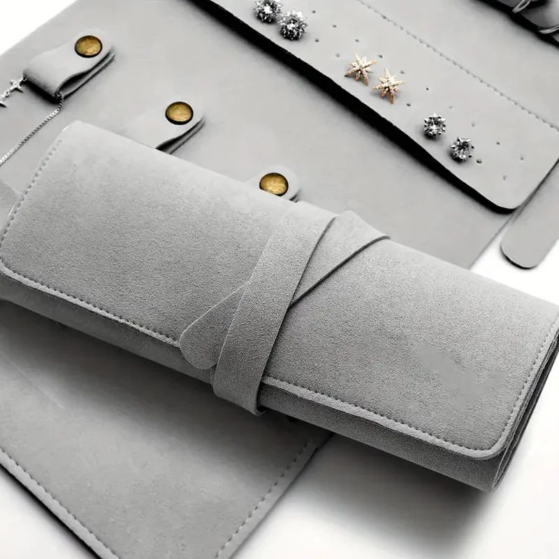 

Кожаная сумка для ювелирных изделий, свернутая дорожная сумка для хранения ожерелья и колец, большая вместительная сумка для хранения реквизита для фотографий, сумка для ювелирных изделий