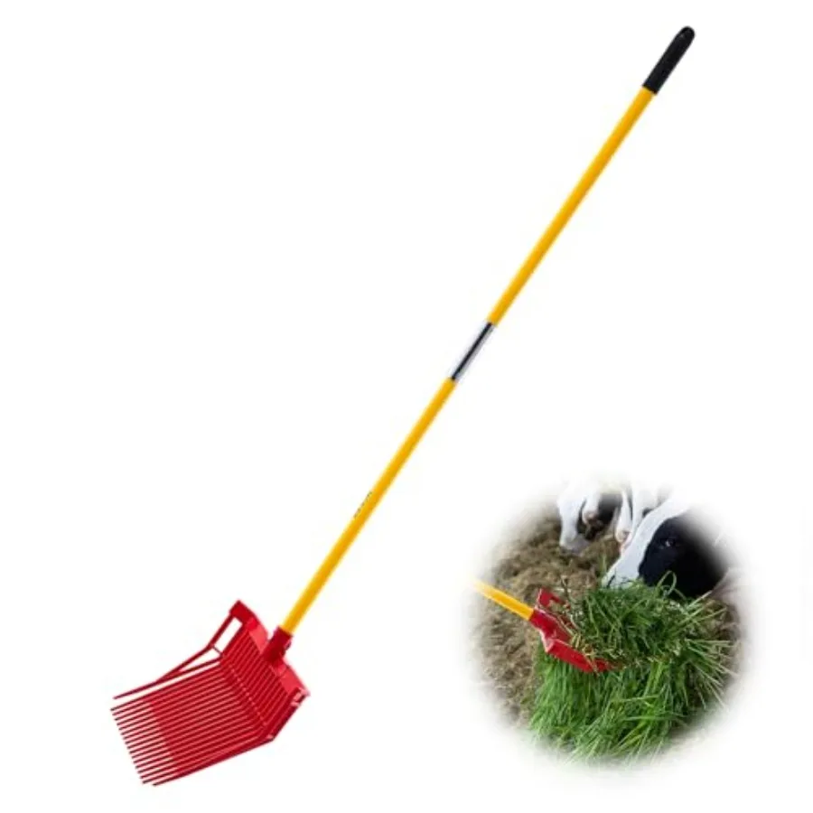 VEVOR Manure Fork,,Horse Manure Rake with Long, 61 in Durable Muck Rake Tool for Gardening Horse Stall Stable Grass Hay Cleanin