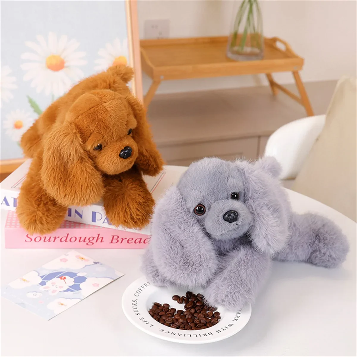 30 cm Kreative Realistische Hund Glück Simulation Hund Pudel Plüsch Spielzeug Handgemachte Realistische Figur Spielzeug Plüsch Kuscheltiere