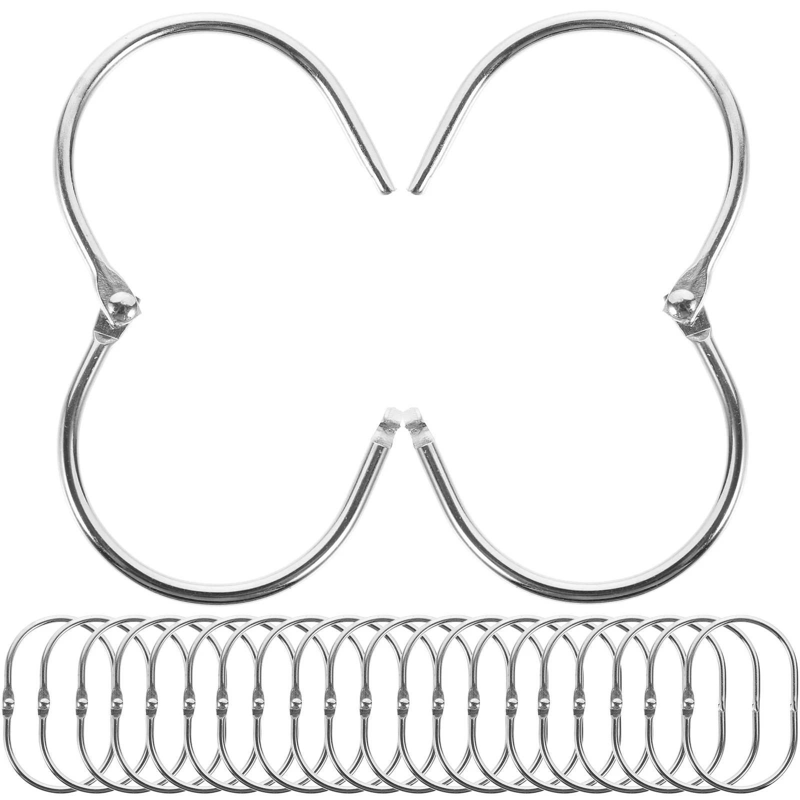 

30Pcs Hanging Shower Curtain Rings Metal Sturdy Oval Hooks for Heavy Duty Bathroom Curtains Smooth Gliding Function