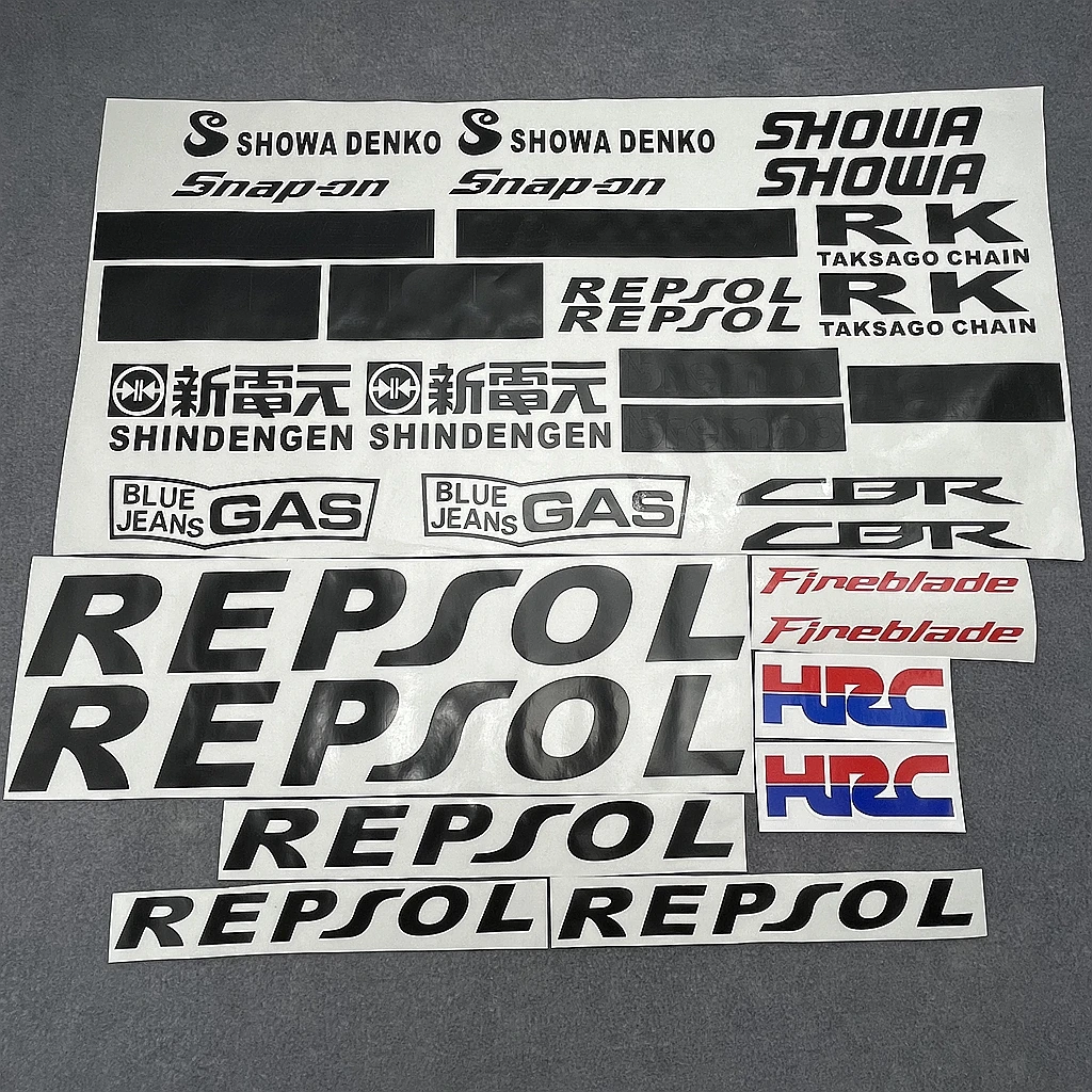 Motorcycle REPSOL Full Fairing Kit Sticker Decals Emblems For Honda HRC CBR600F CBR600RR VTR800 VTR1000 CBR1000RR CBR900