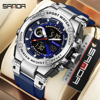 SANDA Top Brand Men Watch Fashion Silicon Strap Military Sports Digital Wristwatches Electronic Multifunctional Quartz Watch