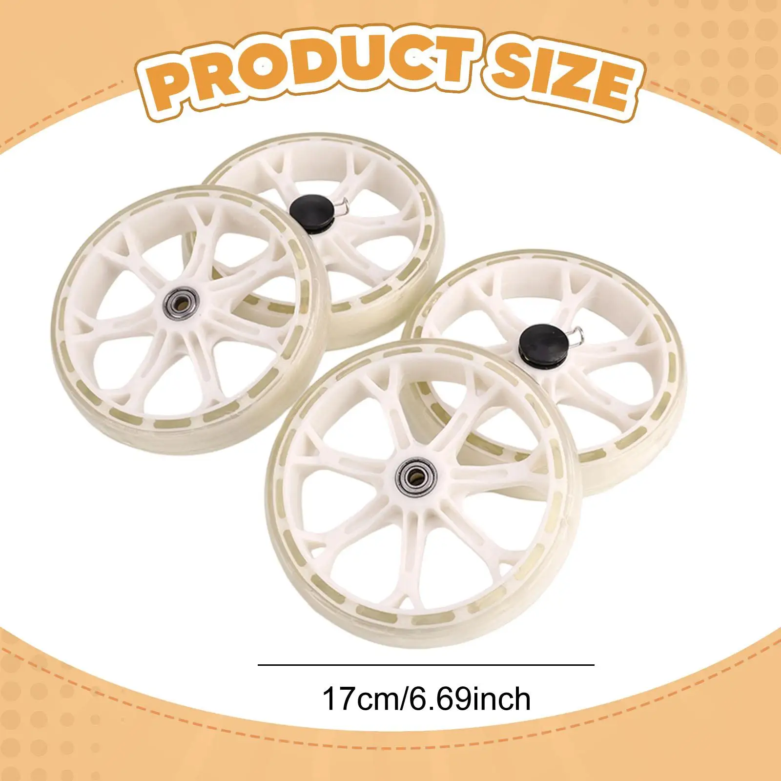 Shopping Cart Wheels Silent Rolling Smooth Bearing Repair Parts for Folding Trolley Organizer Cargo Cart