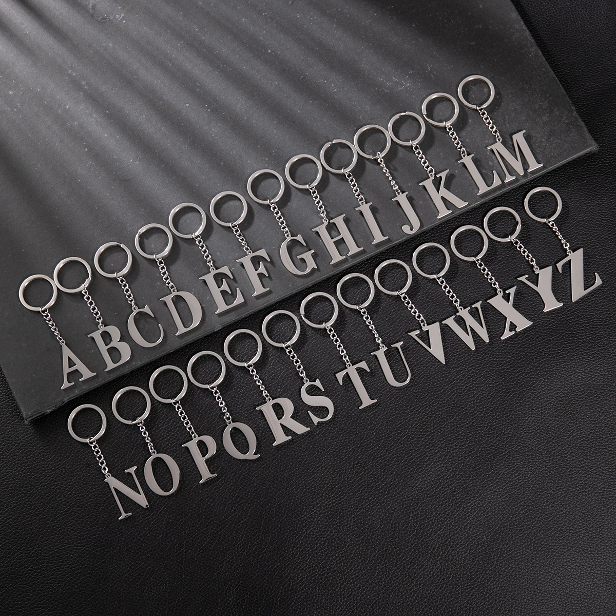 New In Diy Stainless Steel A-Z Letters Keychain For Men 26 Alphabet Letter Name Charm Pendant Keyring Car Keyholder Accessories