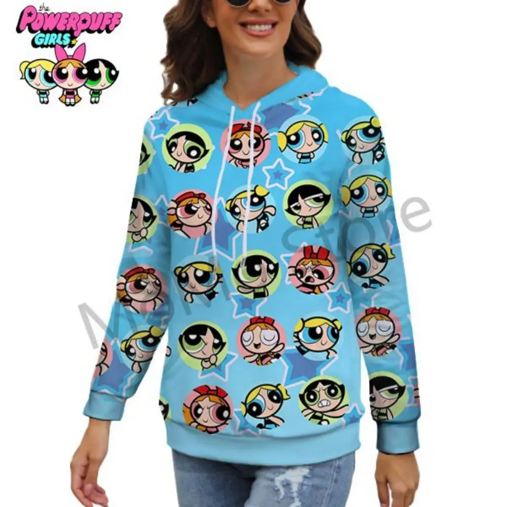 

Men's The Powerpuff Girls Women's Hoodies Streetwear High Quality 2024 New Lovely Pullovers Ladies Fashion Kawaii Black Hoodie