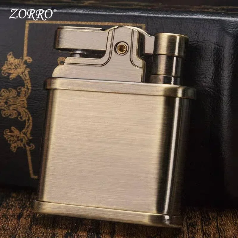 High-end Kerosene Lighter Pure Copper Push-type Creative Retro Novelty Button Ignition Portable Simple Windproof Lighter