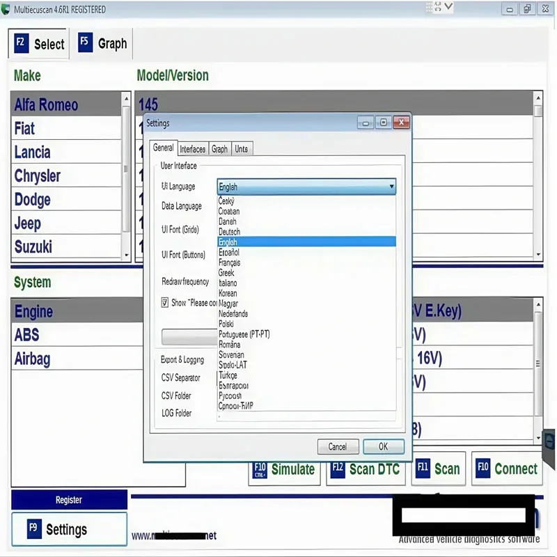 2025 Latest Version Multiecuscan 5.2 for Fiat Software for Fiat/Chrysler/Dodge/Jeep/Suzuki Scanner Software