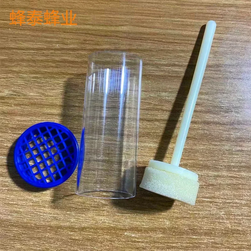 5pcs Blue Marking Bottle Export Type Plastic Queen Marking Bottle Marks Queen Bee With Soft Sponge