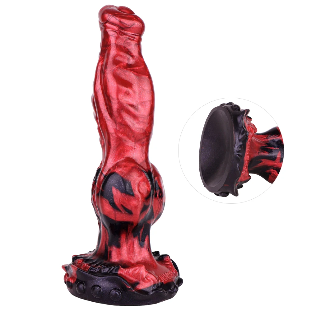 NNSX Big Dog Knot Dildo Slender Anal Plug Liquid Silicone Monster Penis Suction Cup G-Spot Masturbator Sex Toys for Women Adults