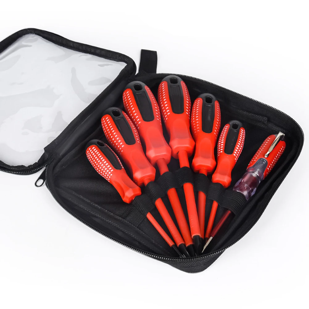 7-Piece 1000V Insulated Screwdriver Set With Test Pencil Screw Driver Bits Kit With Tester Pen Electricians Hand Tools