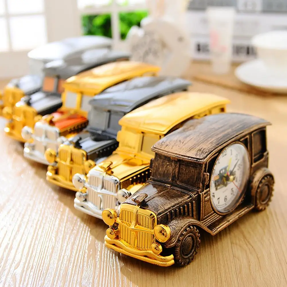 Vintage Car Alarm Clock Vintage Nostalgia Digital Pointer Plastic Table Clock Electronic Digital Clock Home Decor Desktop Clock