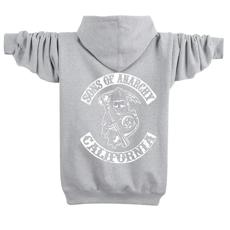 ❤ Sudadera con Capucha de Sons of Anarchy, Disfraz de TV SOA, Chaqueta con Cremallera para Hombre, Chaleco de Cuero, Estilo Rock Punk, Gorra Mayans MC, Disfraz de Halloween 2026, Cosziy