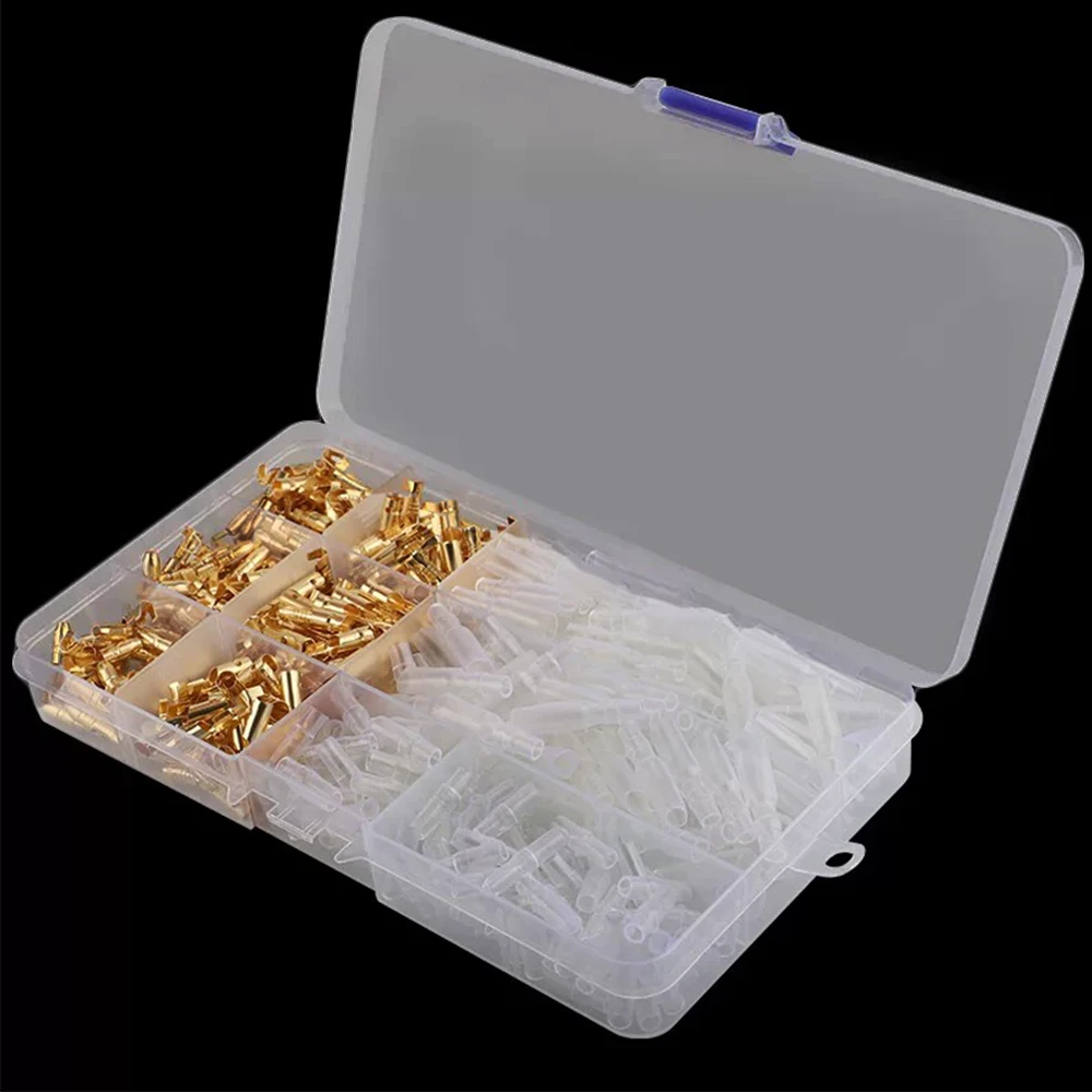 Wire Crimp Terminals Set 2.8/4.8/6.3mm Copper Male Female Wire Spade Connectors with Insulated Sleeve Electrical Conector Box