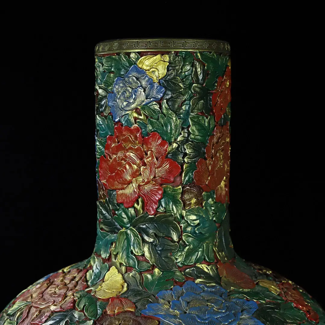 مجموعة زينة مزهرية غنية مطلية بالزهور المطلية بالورنيش #3