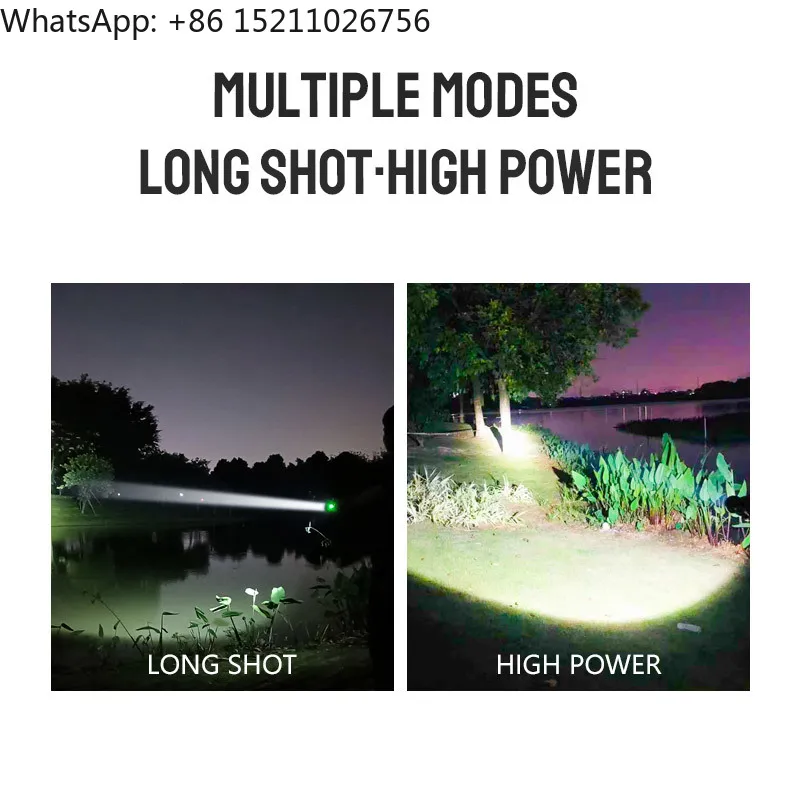 Conpex New Style High Quality 2000Lm Light 6000K Camping Fishing Lamp Led Torches Torch Rechargeable Flashlight