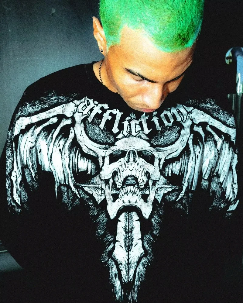 2000s Affliction Winter Long Sleeve T-Shirt Hip Hop Crew Neck Oversized Sleeve Men Women Casual Gothic Clothing Tops Streetwear
