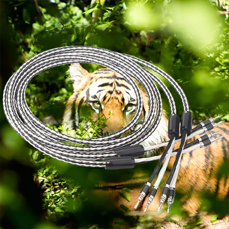 

Акустический кабель премиум-класса 8TC OCC — посеребренные вилки типа «банан» и изоляция FEP для систем усилителей