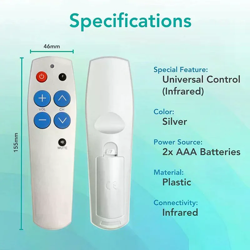 1 Piece Smart IR Learning Controller 7 Big Buttons Universal Learn Remote Control Clone Copy For TV CD DVD STB DVB Hifi TV BOX