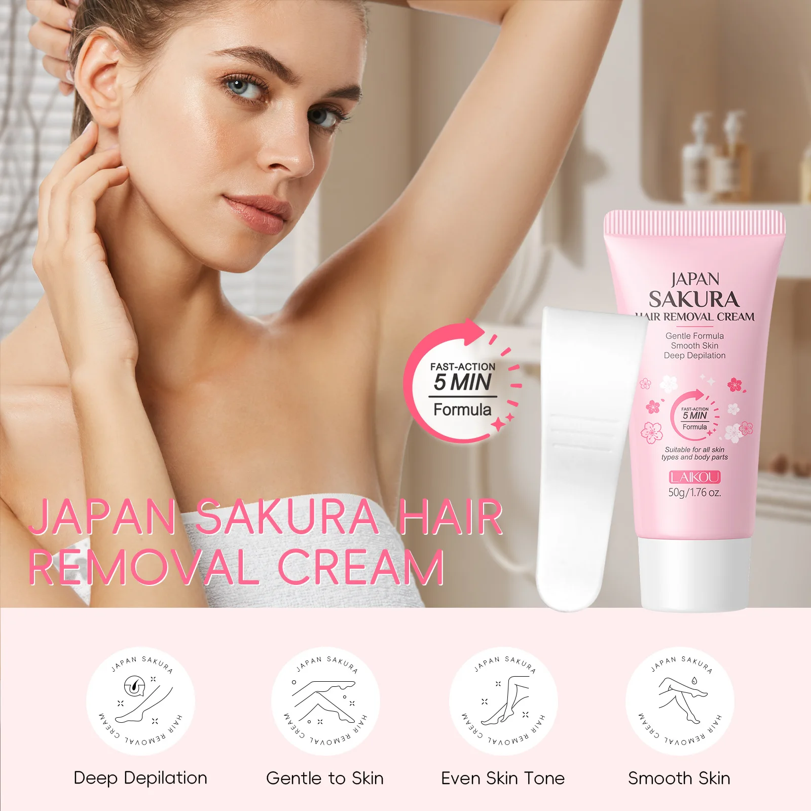 LAIKOU Hair Removal Cream Intimate Areas Epilator Cream Painless Health Hair Remover Growth Inhibitor Gentle Depilatory Cream