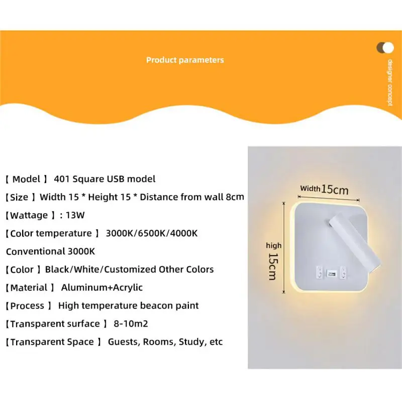 Imagem -04 - Nordic Minimalista Led Lâmpada de Parede Luz de Leitura Carregamento Usb Cabeceira Decorar Hotel e Quarto Interior Novo 220v