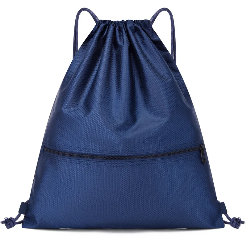 Bolsa de baloncesto con cordón de gran capacidad para hombre y mujer, resistente al desgaste, antisalpicaduras, con cierre de cordón para exteriores, bolsillo con cremallera sólida