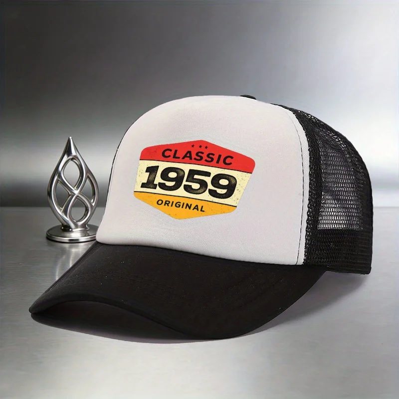 Gorra Trucker Clásica Original de Malla de 1959, Transpirable, Vintage, Regalo de Cumpleaños, Gorra Casual para Exteriores