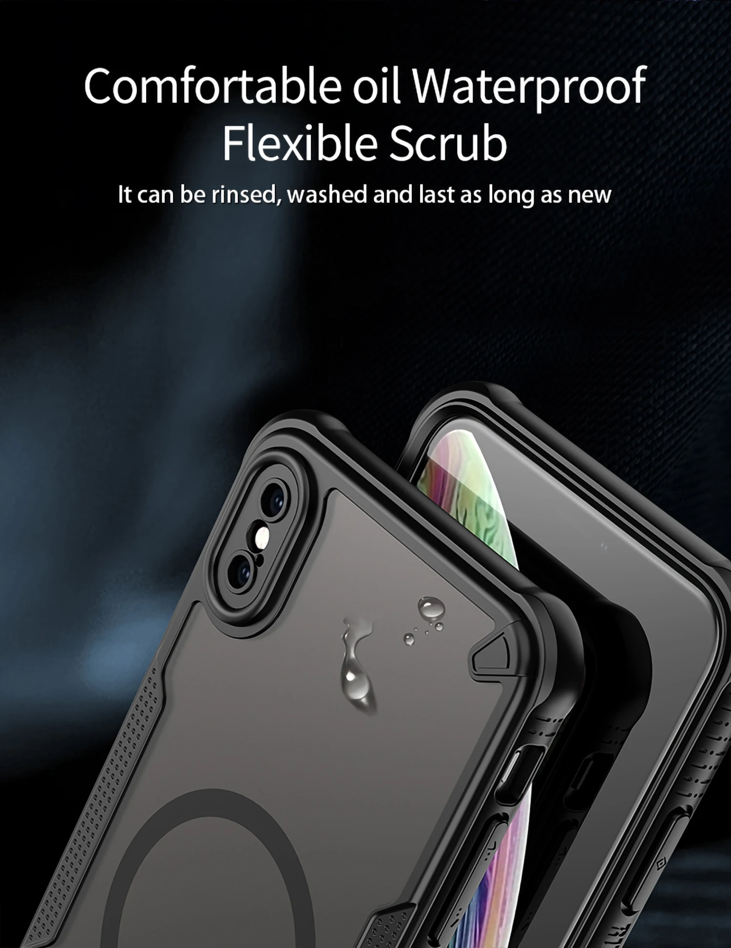Magnetische, luxuriöse, matte, durchscheinende, stoßfeste Handyhülle für iPhone XsMax X XS XR für kabelloses Magsafe-Ladecover – Detail 2