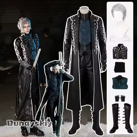 D M C 5 Adult Woman Disguise Vergil Cosplay Anime Cosplays Women's Costume Halloween Costume Figures Men's Custumes Kid Roleplay