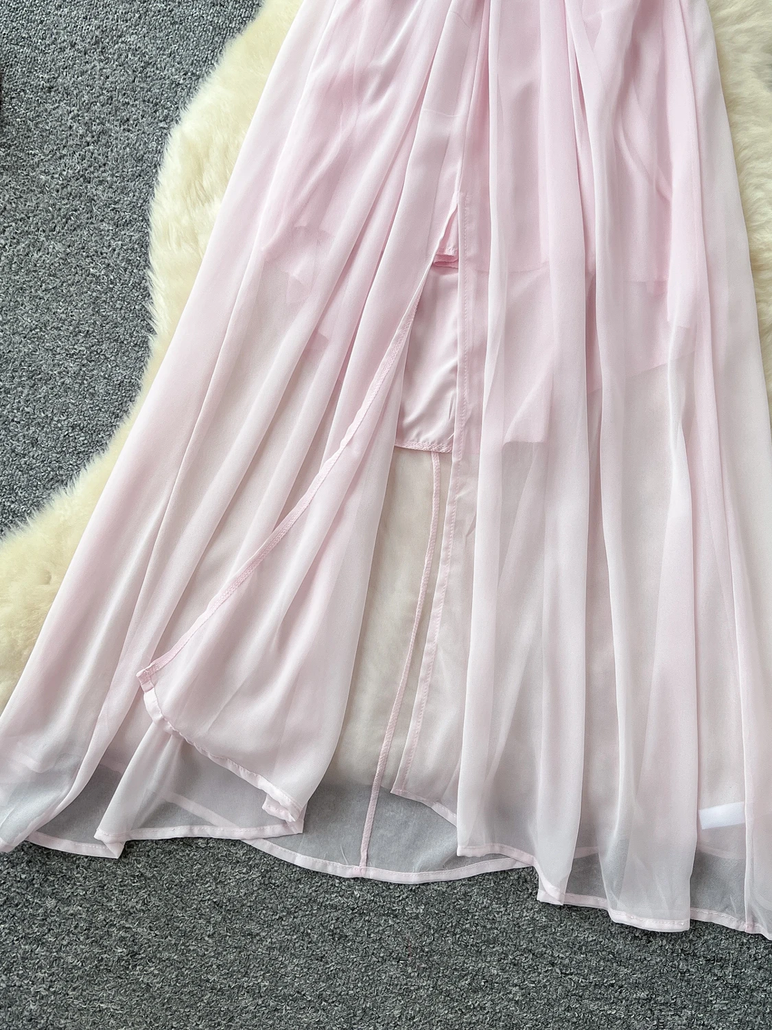 Frauen Sexy Rosa Strand Kleid Sommer V-ausschnitt Chiffon Boho Lange Kleider Damen Schlank Aline Ärmellose Party Lange Robe Vestidos