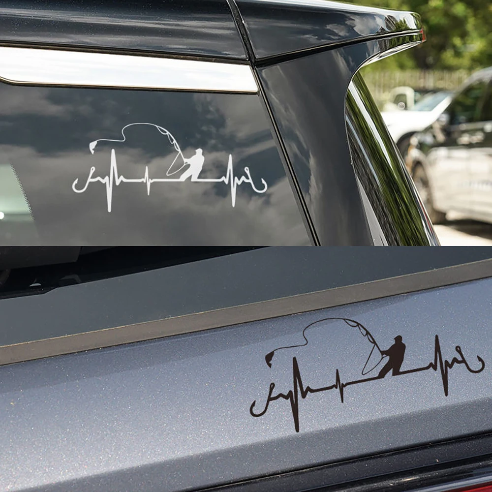 الصيد ضربات القلب سيارة ملصق لاصق لامع ورائع، ملصق حائط من الفينيل مقاوم للماء نافذة السيارة الوفير ملصق الجذع ملصق مائي السيارات الجانب الجسم