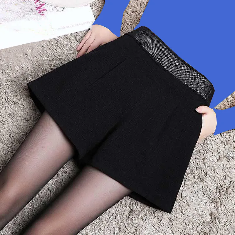 Damskie spodnie z szerokimi nogawkami z wełny, z wysokim stanem, na jesień i zimę, elastyczna talia, odzież wierzchnia, uniwersalne spodnie bootcut.