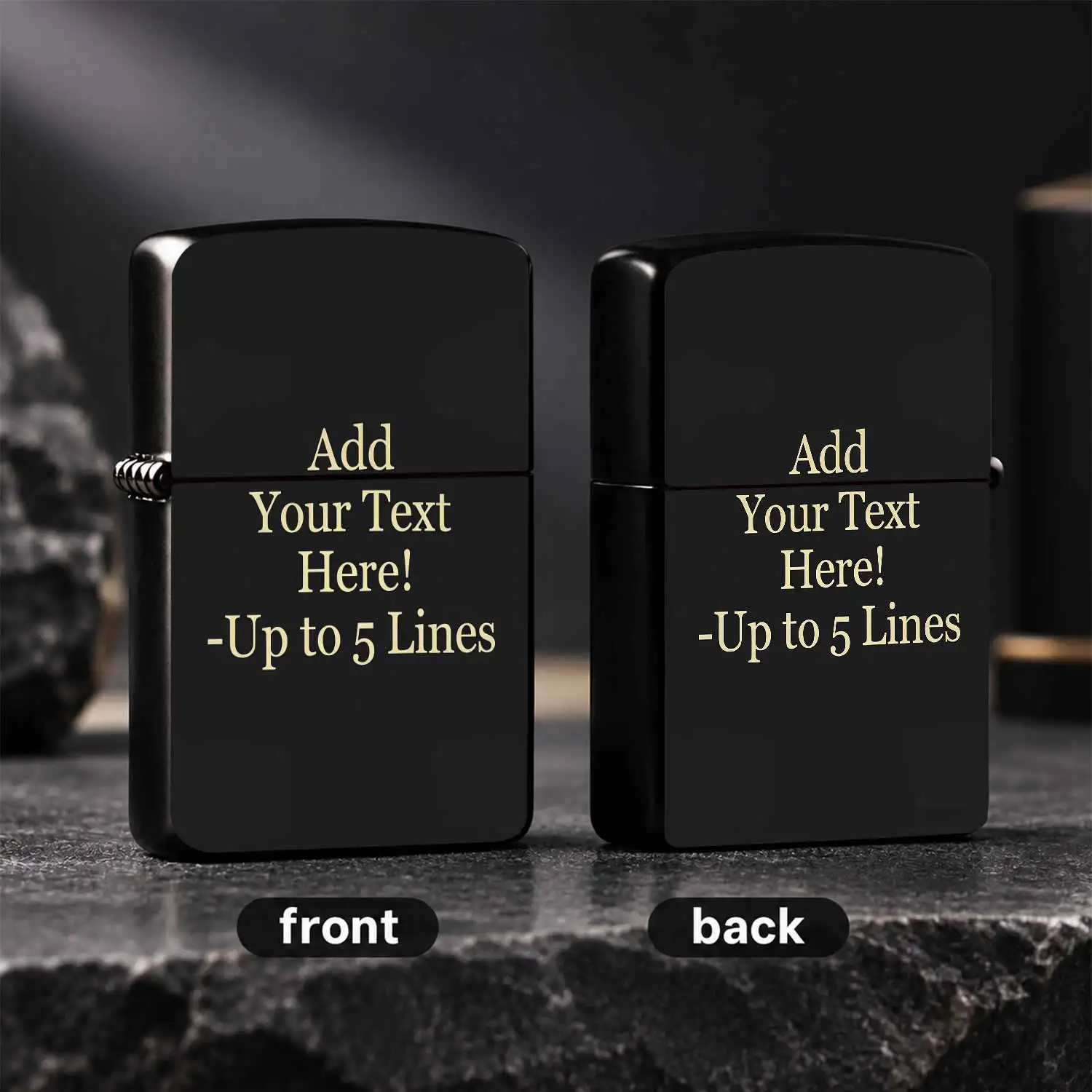 Custom Personalized Lighter Engraved Up To 5 Lines Text, Portable Stylish Pocket Lighter For Everyday Use, Ideal For Birthday Holiday Gifting, Outdoor Carry, Memorable Present For Friends Family, Fits All Scenarios, Un A Humorous And Intere
