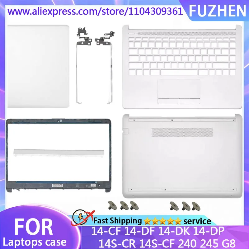 

New For HP 240 245 G8 14-CF 14-DF 14-DK 14-DP 14S-CR 14S-CF LCD Back Cover Front Bezel Palmrest Bottom Case Hinges Cover Silver