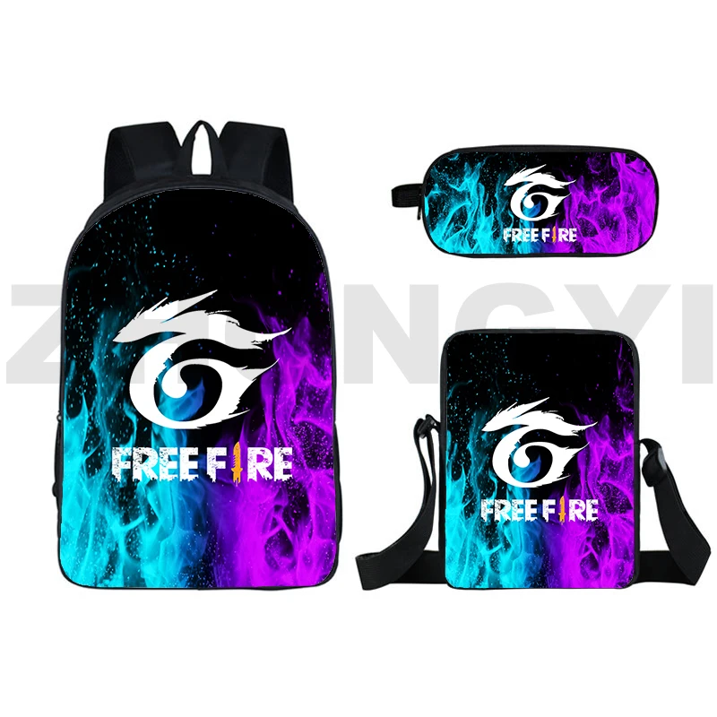 Hot Game Free Fire garenna zaino Unisex impermeabile grande borsa da viaggio 3 pezzi Set bambini Free Fire School Bags ragazze ragazzi zaino