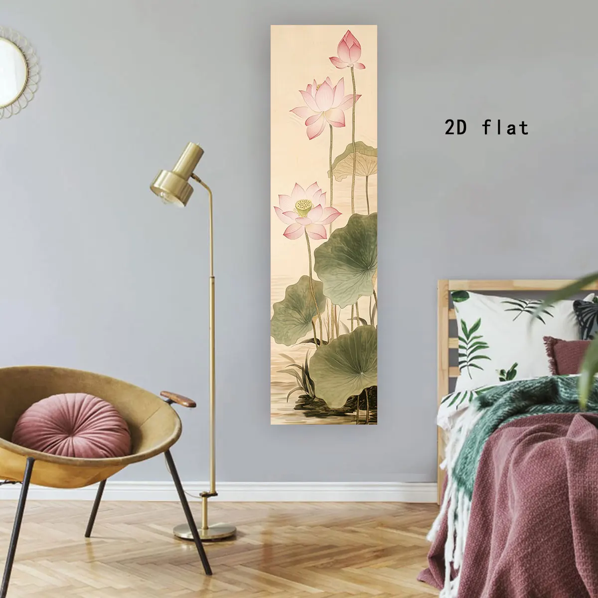 Chinesische Tuschmalerei-Wandteppiche zur Heimdekoration, Lotus-Wandteppich im chinesischen Stil, Wandbehang, Tuschmalerei-Bambuskunst-Wandteppich, Hintergrundstoff – Detail 9