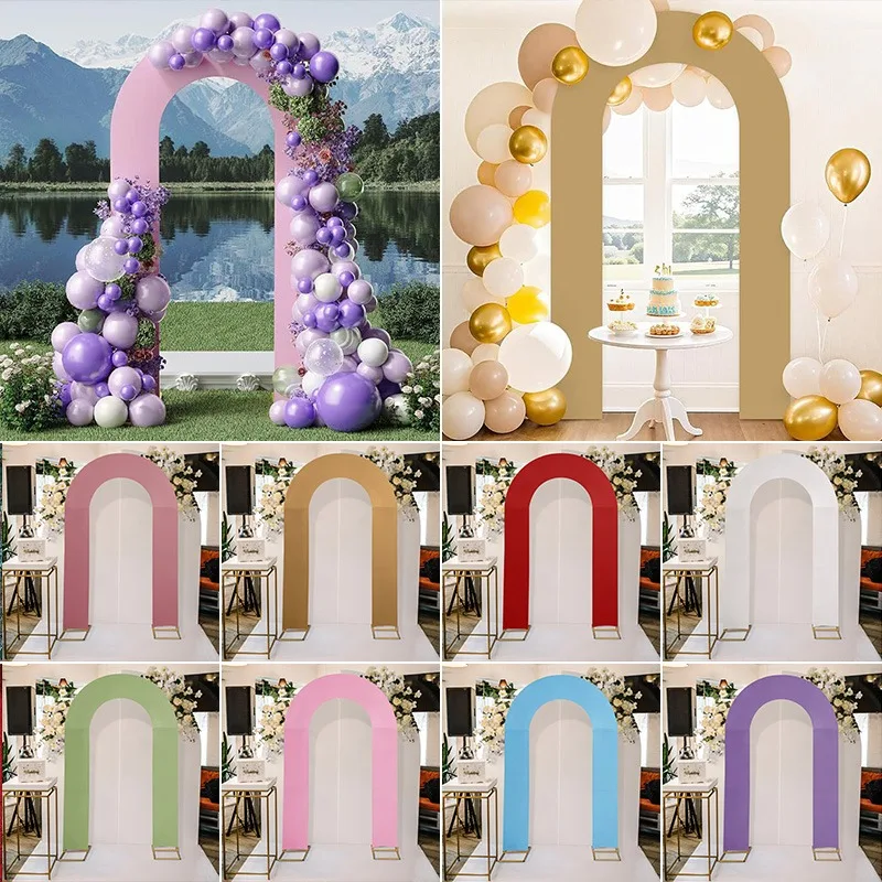 U-Shaped Arch High Elasticity Backdrop Cover for Birthday Baby Shower Wedding Party Decoration Stretchy Open Stand Cover