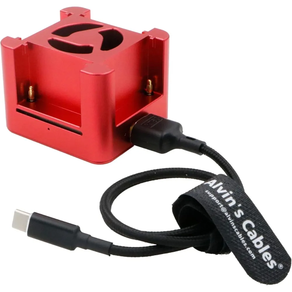 

Alvins 4 Slot NP-F Battery Super Fast Charger to USB C 100W with Freeze Fan for Sony NP F550| F750 Input Type-C PD Charging