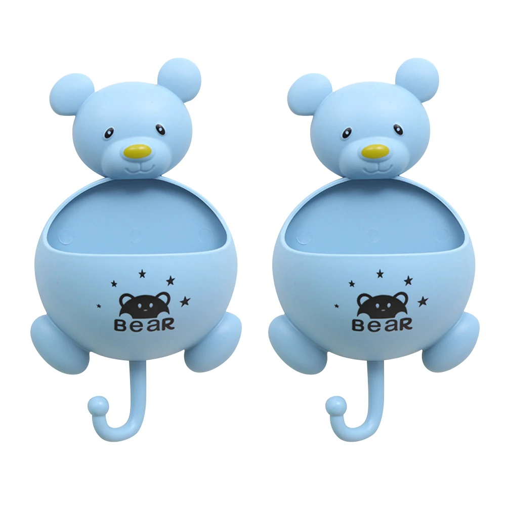 

2Pcs Suction Cup Bear Storage Mount Toothbrush Holder Toothpaste Organizer for Bathroom Kitchen Use Toothbrush Rack
