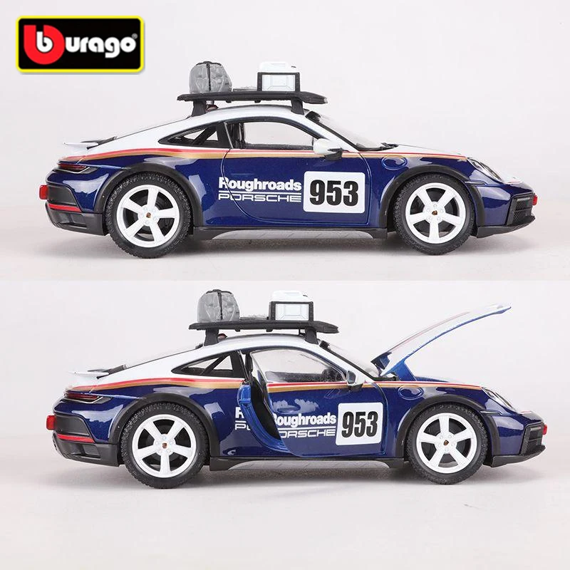 Bburago 1:24 Porsche 911 Rally lega modello di auto sportiva pressofuso giocattolo in metallo modificato pista veicoli da corsa modello di auto