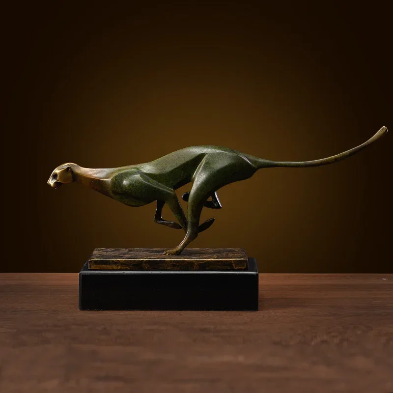 زخرفة النحاس ليوبارد الحرف البرونزية زخرفة الطاولة