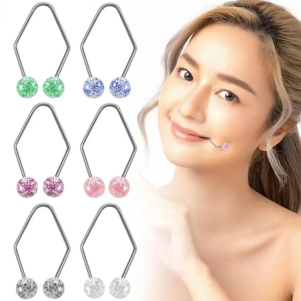 1Pair Develop Natural Dimples Dimple Trainer Easy to Wear Alloy Dimple Maker for Cheeks Sequin Style Facial Beauty Tools