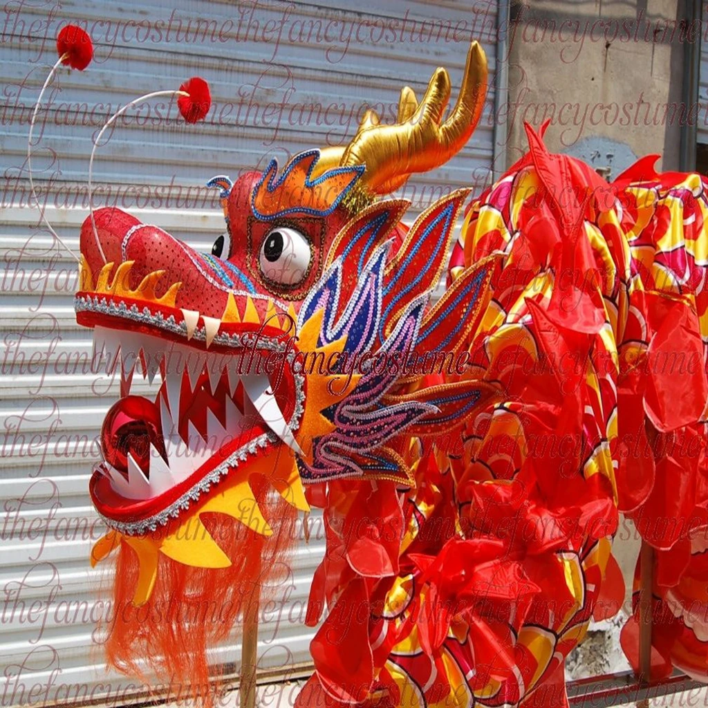 18m CHINESE Spring Day Party Decoration National Culture DRAGON DANCE Silk Folk Festival Celebration Mascot Costume Stage Props
