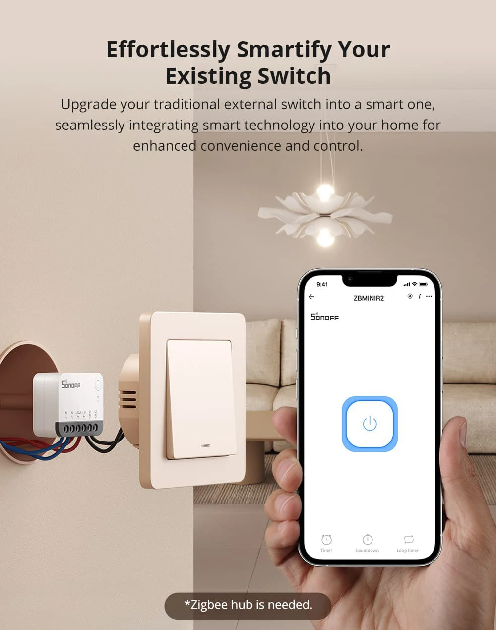 SONOFF ZBMinir2 ZBMini Extreme Zigbee Smart Switch, съемное реле, внешний переключатель управления через eWelink, совместимый с Zigbee Hub