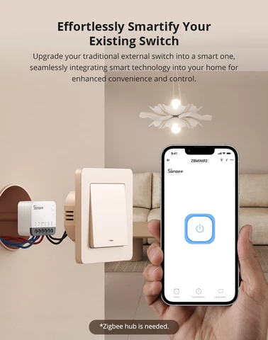 Умный выключатель SONOFF ZBMINIR2 с Zigbee и дистанционным управлением — пример использования