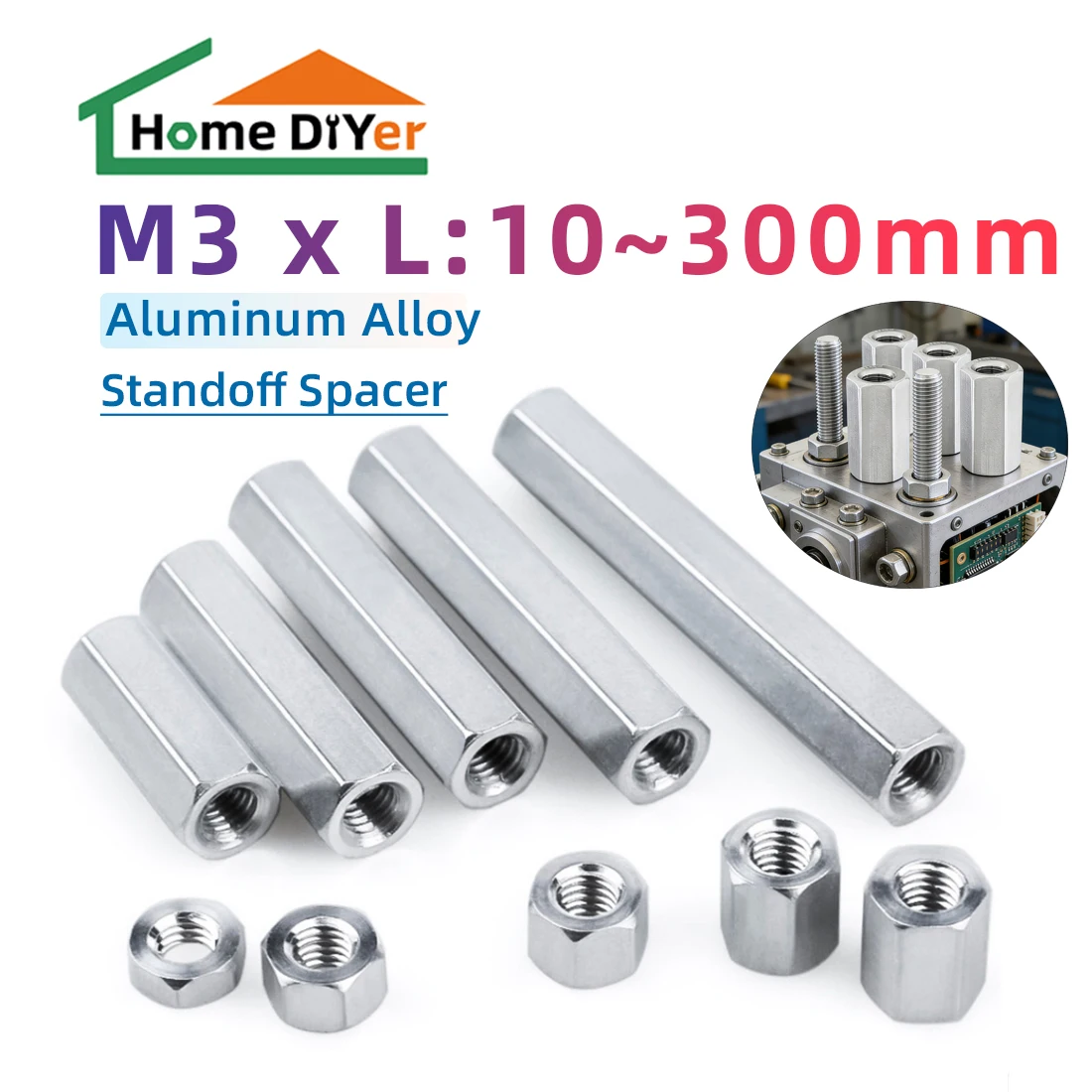 5Pcs M3 Hex Column Pillars Aluminum Alloy Motherboard Standoffs Hexagonal Board Rack Spacing Screw Bolts Spacer