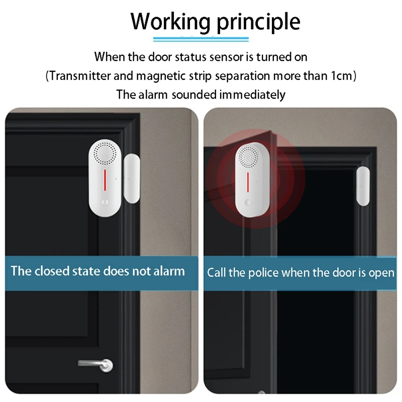 Tuya Smart Alarm Door And Window Alarm Remote Home Isolation Sound And Light Sensor