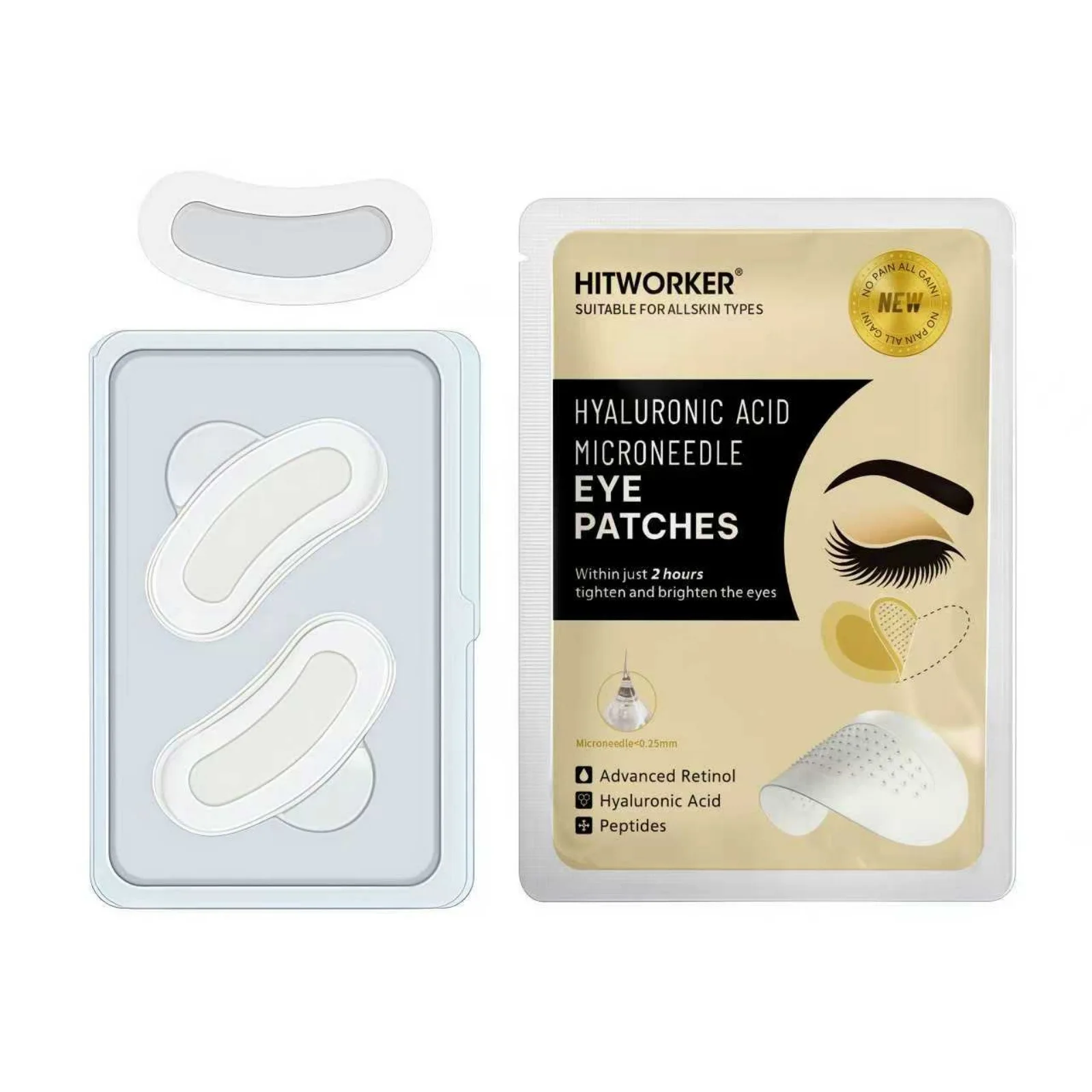 

2-pack hyaluronic acid eye mask - provides moisture and nutrients to the skin, suitable for all people, gentle and non irritatin