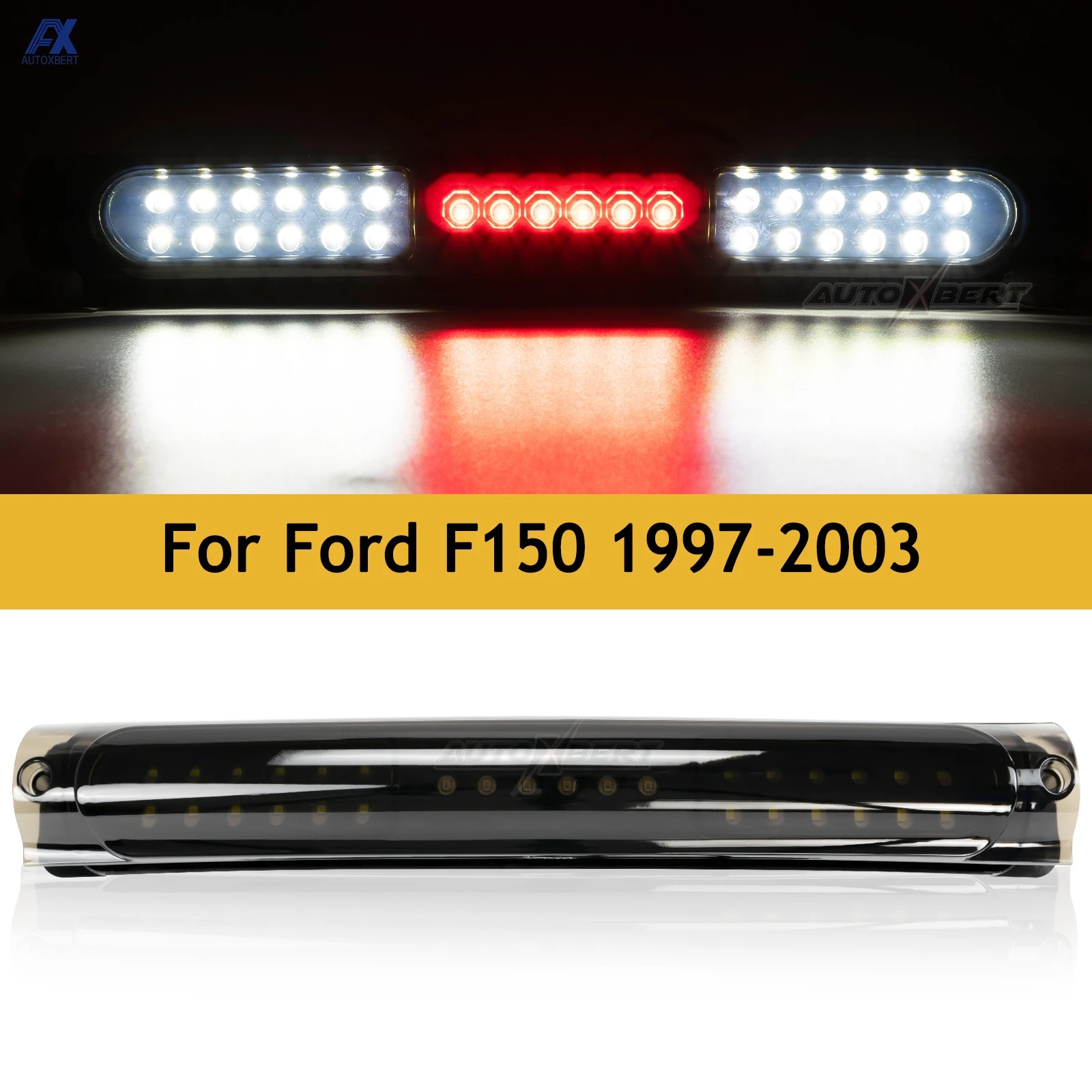 LED 3rd Brake Light High Mount Rear Tail Stop Light Cargo Lamp Red White Fit for Ford F-150 1997-2003  2004 Ford F-150 Heritage