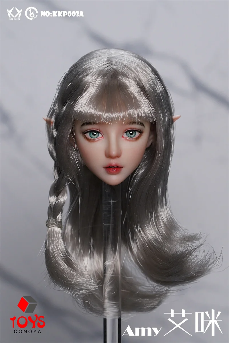 In Stock KID KING KKP003 1/6 Fairy Amy Head Sculpt Implanted Eyelashes Head Carving Fit 12