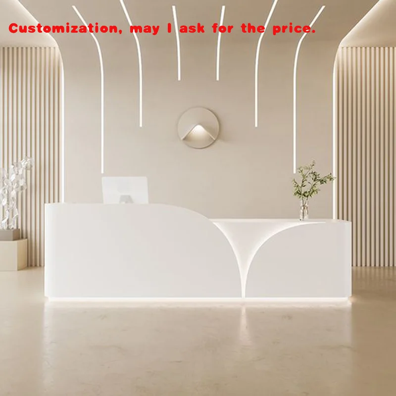 مخصص. حار بيع تخصيص اللون الأبيض التنفيذي فندق شركة الجبهة مكتب الاستقبال التصميم الإيطالي #1